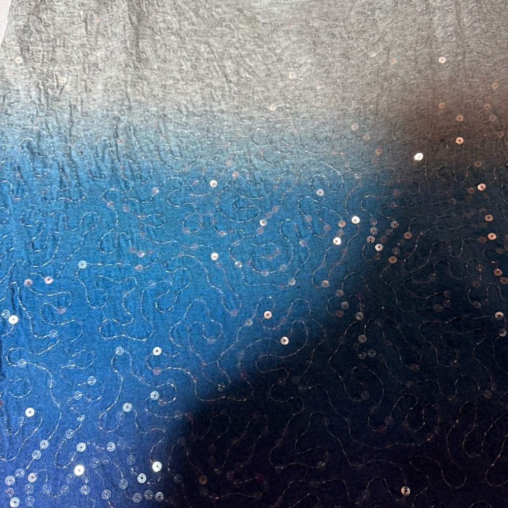 a.n.a Gray to Blue Ombre Sequin Tank Top - Picture 3 of 4